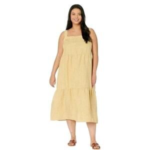 NWT Eileen Fisher Washed‎ Linen Delave Tiered Sundress 2X Cottagecore Lagenlook